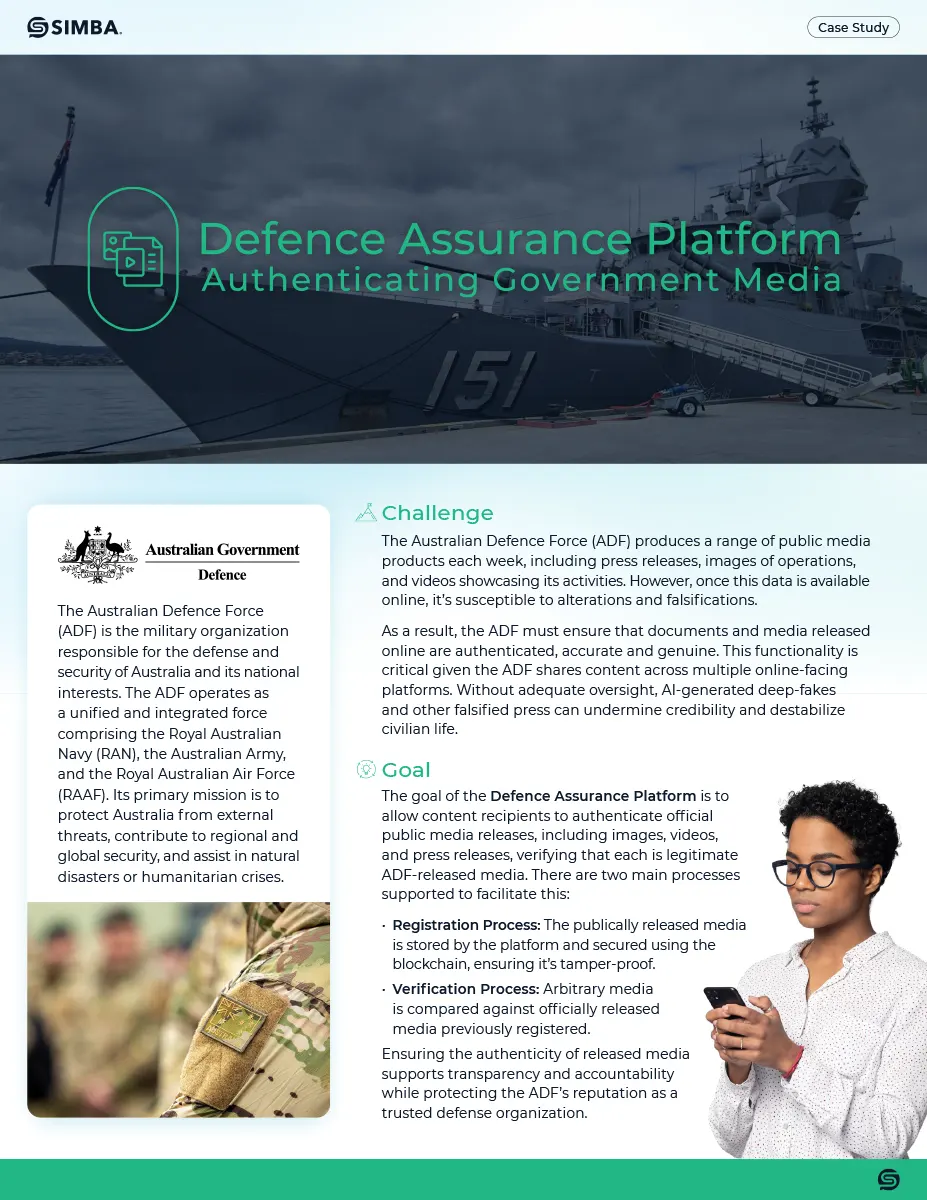 SIMBA Chain Case Study: Australian Defence Force